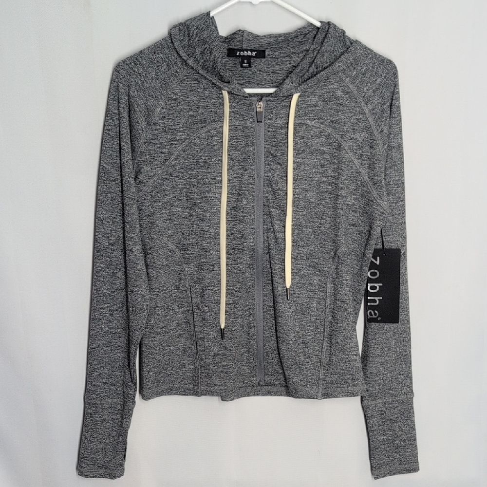 Zobha Charcoal Zip-Up Hoodie active wear jacket